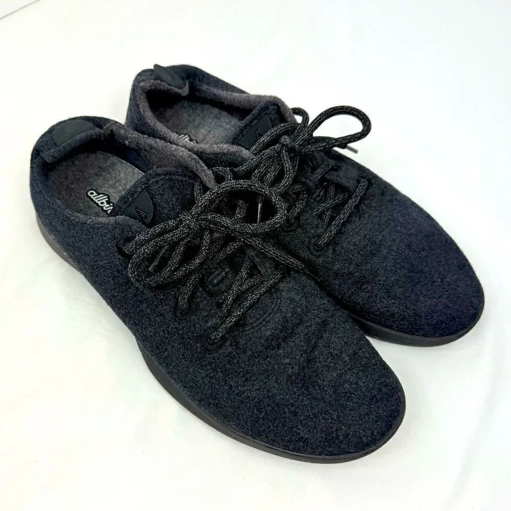 Allbirds Black Wool Runner Lace Up Athletic Athleisure Men's Sneakers